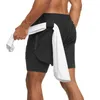 Running Shorts Mężczyźni 2 w 1 jogging sportowy trening fitness na siłowni Bermuda Szybkie suche spodnie mężczyzna 2022 Letni trening dna Ubranie 2228J