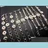 Charm Bracelets Juwely Ganz 20pcs Lot unterschiedlicher Stil Sier Snap Armband austauschen