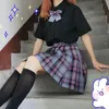 衣料品セット日本のファッション学校の制服seifukuプリーツスカートシャツ蝶ネクタイアニメコスプレガール服女性jkフルセットセーラーfukucl