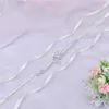 Bridal Wedding Sashes 2022 Bröllopstillbehör Pärlor Rhinestone Crystal Beaded Dress Belt Woman Girl Organza Ribbon Girdle Pageant Prom Formal Bridesmaid Lady