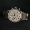 Armbandsur 1963 Titta på militära män tittar på kronografrörelse ST1901 Original fabriksversion Transparens Caseback Leather