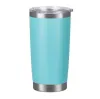 20 oz gobelets en acier inoxydable double mur en poudre enrobée tasses à café 18 couleurs tasses de boisson avec couvercle et paille sxjun24