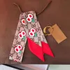 22SS LOTS DESIGNER LETTERS TRINT FLORAL SILK SCALK SCALK PEADBAND FÖR KVINNA LÅNGLIGA HANDLE PAG SCARVES PARIS SKULD Tote Bagage Ribbon Head Wraps