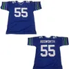 Thr 16 Joe Montana 42 Chris Warren 55 Brian Bosworth 10 Jim Zorn Stitched Football Jersey Blue Color White Men Jersey S-XXXL