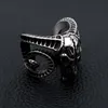 Cluster Rings Punk Vintage Opening Goat Head Skull Ring For Men Fashion Stainless Steel Gothic Animal Biker Jewelry Gift DropCluster