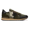 2023 modedesigner rockrunner camo casual skor kamouflage mesh tyg gummi stud armé grön topp läder plattform sneakers kvinnor mens lyx löpare tränare tränare