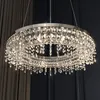 New Chrome Chandelier Lamp for Living Room Crystal Hanging Light Fixture Bedroom Round Dining LED Lamp Post Modern Indoor Lighting