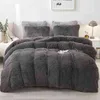 Conjunto de cama de tampa do consolador fofo Conjunto de peles FAUX Fuzzy Luxury Ultra macio de pelúcia 3 peças