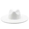 Sombrero Fedora de ala ancha clásico, sombreros de lana blancos y negros, sombrero de invierno triturable para hombres y mujeres, sombreros de Jazz para Iglesia de boda Derby 2207051457960