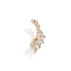 Lyx Piercing Crystal Rhinestone Stud Örhängen för Kvinnor Tjej Öron C Form Zircon Trendy Earring Smycken Bijoux
