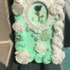 Luksusowe kobiety komórkowe obudowy telefonu ręcznie robione 3D kremowa guma romantyczna sakura mennica kolor różany perłowa gruk Piękna obudowa moda na iPhone 6 7 8 11 12 13 Pro