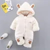 Wolle Baby Strampler Winter Kleidung Mit Kapuze Neugeborene Kleidung Mädchen Kleidung Sets Für Jungen Overall Unisex Overalls 0 3 9 24 monat 1449 E3