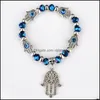 Braccialetti con ciondoli Moda Semplice Religioso Perline blu Braccialetto fortunato Miglior abbinamento Turco Beautifly Vipjewel Drop Delivery 2021 J Vipjewel Dhkru