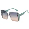 Europäische und amerikanische Modedesign Großrahmen Sonnenbrillen Frauen 2022 Schnittkantenquadratrahmen Persönlichkeit Herren Tiffany Farbe Sonnengläser