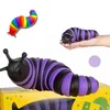 Fidget Slug Caterpillar 7,5 tum dekompressionsleksak Flexibel artikulerande stimma artikulerade stretch fidgets sensoriska leksaker för autistiska barn