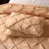 Ensembles de literie Ensemble de housse de couette de luxe Pli pincé avec taie d'oreiller Couette sans drap 2/3 pièces Accueil ElBedding