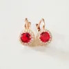 Boucles d'oreilles collier rond ensembles de bijoux 585 couleur or mode violet à la mode boucle d'oreille anneau pour femmes boucles d'oreilles