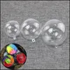 Décoration de fête Fournitures d'événements Festive Maison Jardin 12Pcs 6Cm Boule en plastique transparente Remplissable Sphère creuse Snap-On Noël Suspendu Orname