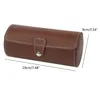 3 Slots Watch Roll Travel Case Chic Portable Vintage Leather Display Storage Box with Slid in Out Organizers 220617