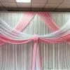 Blanc rose rose Swag Draps pour la décoration de fête de mariage de rideau de 3mx6m