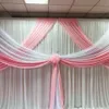 Wit Roze Achtergrond Swag Drapes voor 3MX6M Gordijn Bruiloft Decoratie