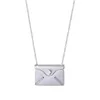 Pendant Necklaces Stainless Steel Envelope Necklace-Laser Engrave Your Text - Gold Rosegold Color Gift Valentine's Day Birthday GiftPend