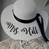 Wide Brim Hats Personalized Floppy Beach Hat Custom Name Birthday Gift Bride To Be Mrs Honeymoon With Ribbo GiftsWide