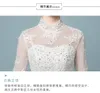 Populär halvhylsa hög krage Brudklänning Enkelt mönster broderi Sexig backless spets bröllopsklänningar6304092