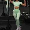 Naadloze Yoga Define Vrouwen Hoge Taille Shorts Fitness Kleding Sport Beta Running Leggings Setwear Sportwear Stuks J220706