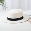 Kobiety mężczyzn klasyczny pieprzowe ciasto wieprzowe poczuć fedora kapelusz z zespołem szerokim brzegi płaski jazz panama hat swobodny imprezowy kapelusz kościelny