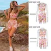 Vamos Todos Floral Print Outfits For Women Beach Outfit Two Piece Set Tracksuits Sport Gym Yoga Leggings korta sommarbyxor 220509