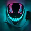Máscara de fiesta de Halloween LED Resplandor luminoso en la oscuridad Anime Cosplay Máscaras 14 colores