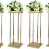 dekoracja nowy styl metalowy metalowy złoty kolor wazonowy stojak na kolumnę na ślub Centralne dekoracje Imake235