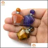 Pendant Necklaces Pendants Jewelry Natural Faceted Crystal Stone Per Bottle Essential Oil Diffuser P Dhifk