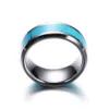 Men039s Stainless Steel Rings Blue Turquoise Chunky Dome Ring Band for Men Statement Wedding Minimalist Simple Style Jewelry6521961