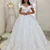 Altri abiti da sposa Elegante abito da principessa in raso bianco 2022 Cristalli glitterati lucidi con spalle scoperte Sposa lunga in pizzo Vestido De NoviaAltro