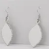 SUBlimação em branco Brinco pendente de folha de folhas redonda foto de charme personalizada Dangler tacos para brincos em branco DIY com gancho