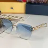Жювеловые кошачьи глазные солнцезащитные очки Z1626U Luxury Brand Designer Rimless Gradient Lins Metal Gemple с классической женской личностью All-Match Glasses Z1628U
