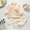 Baby casual warme kleding set voor lente herfst hoge taille broek en volledige mouw jas sets jongen kinderen geboren kleding 220326