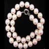 Mode Pretty 10mm Pink South Sea Round Shell Pearl Beads Halsband 18 Inche
