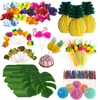 Party table layout props Honeycomb fruit stick small paper umbrella simulation turtle back leaf Drinking straws