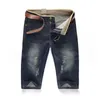 Pantaloncini da uomo Jeans estivi Uomo Pantaloni denim Distrutto Strappato Blu Fashion Design Uomo Slim Dritto Maschile Corto HombreUomo