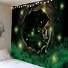 Foresta Fungo Casa Sfondo Appeso a parete Bella camera da letto Decorazione della stanza Tappeto di varie dimensioni J220804