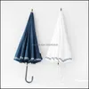 16k Elegant Little Fresh Navy Wind Stripe Tra Ljus Krökt Handtag Straight Pole Paraply Lång Paraplyer Seaway GWF14001 Drop Leverans 2021 R