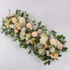 Kwiaty dekoracyjne DIY Wedding Flower Mursement Zaopatrzenie w jedwabne piwonie róża sztuczna dekoracje rzędu żelazne tło łukowe tło