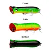 10 color mezclado 8 cm 10.5g Popper Cebos duros Señuelos 6 # ganchos de pesca de gancho de triple Pesca Accesorios A033