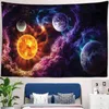 Psychedelic Moon Universe Galaxy Tapestry Decorazione bohémien per tappeti da parete camera da letto Photo Room Art J220804