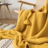 Regina Modern Brinty Ynit Blanket quente aconchegante amarelo azul verde rosa borla Decoração de casa Office Beauty Wearable Throw Blanket 220527