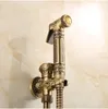 Bide Muslukları Pirinç Antika Sağlık Musluğu Duvara Monte Tuvalet Püskürtme Tabancası Temizleyici Sifon Nozulu BideBidet MusluklarıBidet