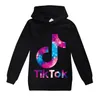 Spring Fall Tiktok Sweatshirt för Big Boy Girl kläder mode barn huva tryck bomulls hoodies kid tik tok casual sport t shi2351